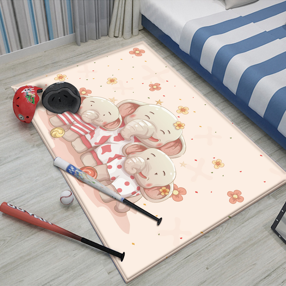 Warm Elephant Family Pattern K - Baby Nursery Carpet 评论和价格