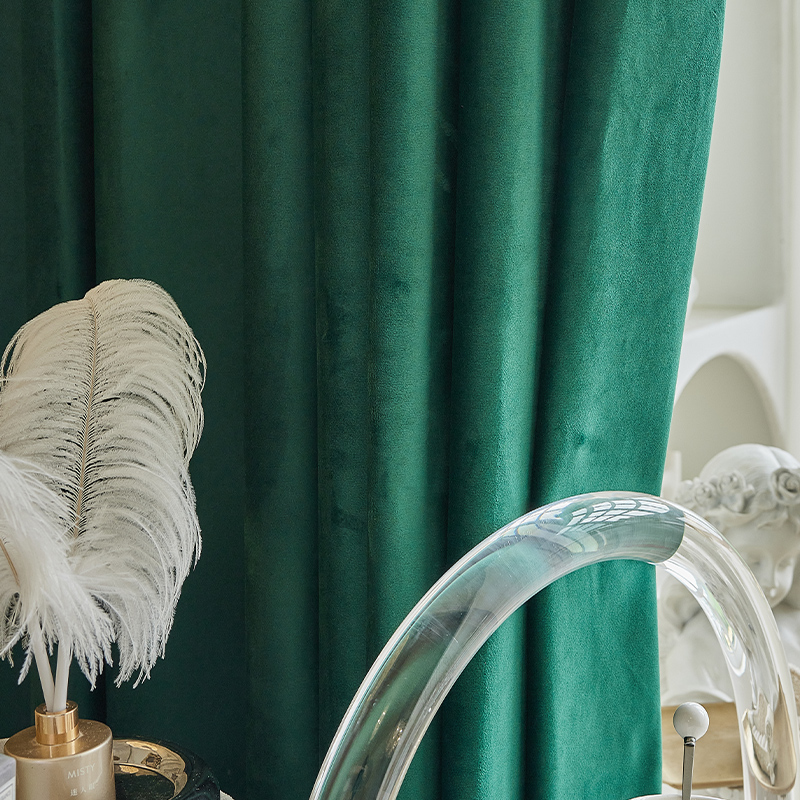 New Retro Dark Green Velvet Cu - Blackout Curtain Nursery 评论和价格